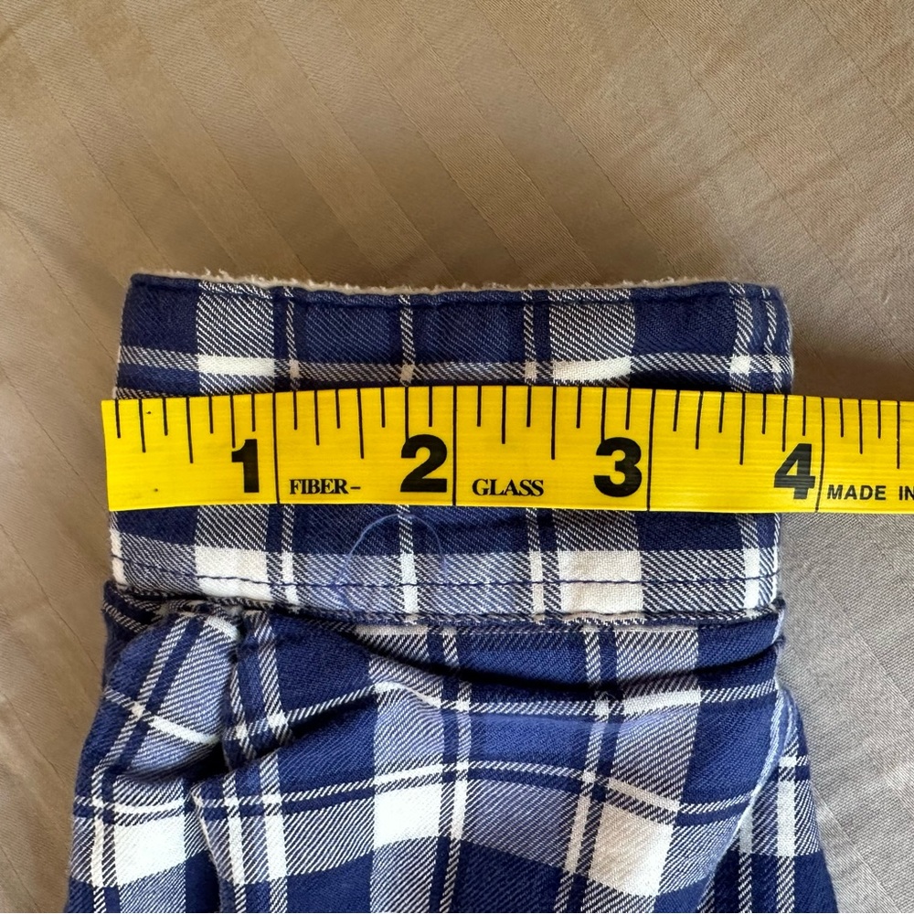 L.L. Bean•women’s Sherpa-lined flannel•XSP•blue & white plaid•100% cotton•fleece - Picture 11 of 15